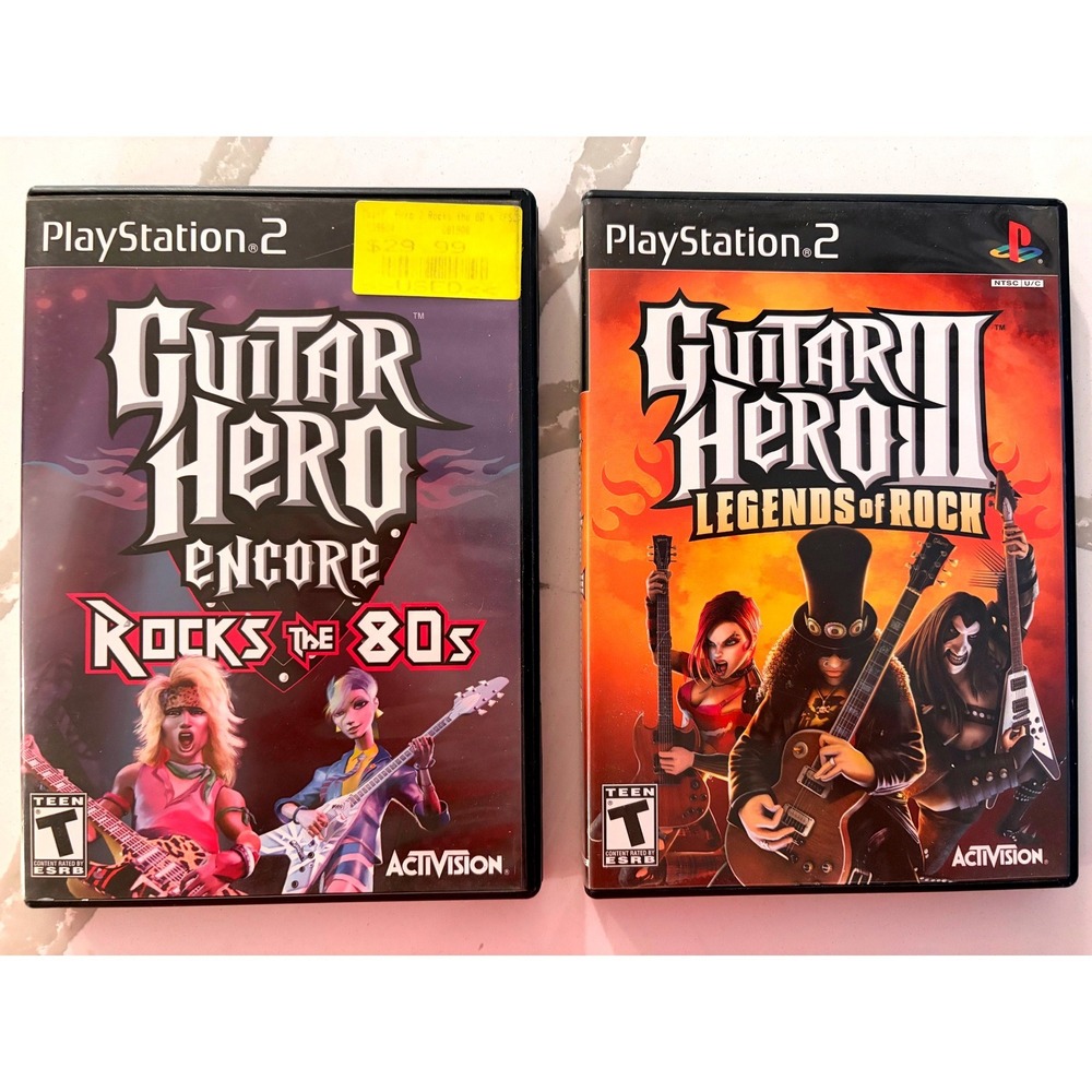 Guitar Hero 3 and Rock the 80's PS2 Bundle of 2  , Gaming, Retro, Music, Rock,